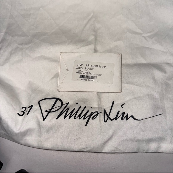 🐝🐝SOLD🐝🐝3.1 PHILLIP LIM Ames Patchwork Black Leather Flap Crossbody Bag - Picture 5 of 12